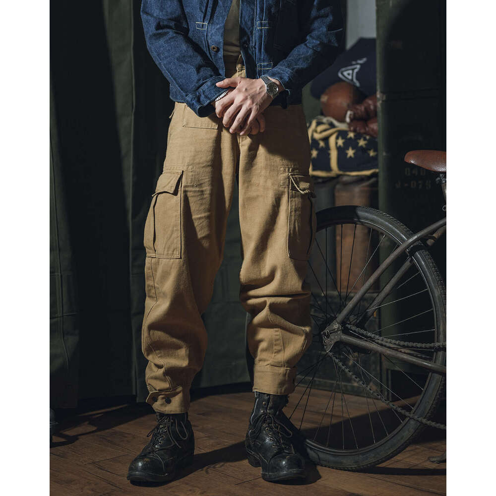 Non Stock Belgian M64 Mod Pants Khaki Men High Rise Motorcycle Cargo Trousers