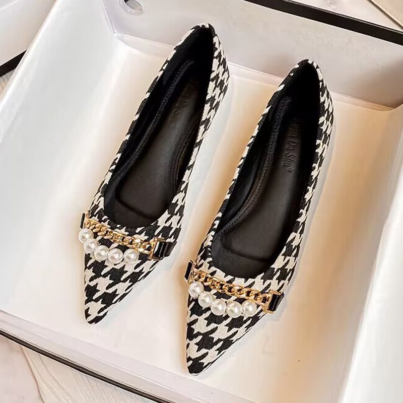 New Brand Veet Pumps d327e Women Designer Metal Crystal Buckle High Heels Houndstooth OL Ladies Work Shoes Femininos Bombas