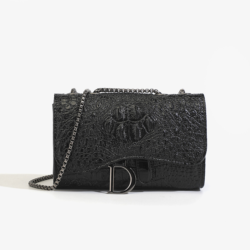 Designer Bag 2025 New Chain Slanted Shoulder Bag Crocodile Pattern Summer Popular Small Square Bag Shoulder Bag Women's Bag Crossbody Bag