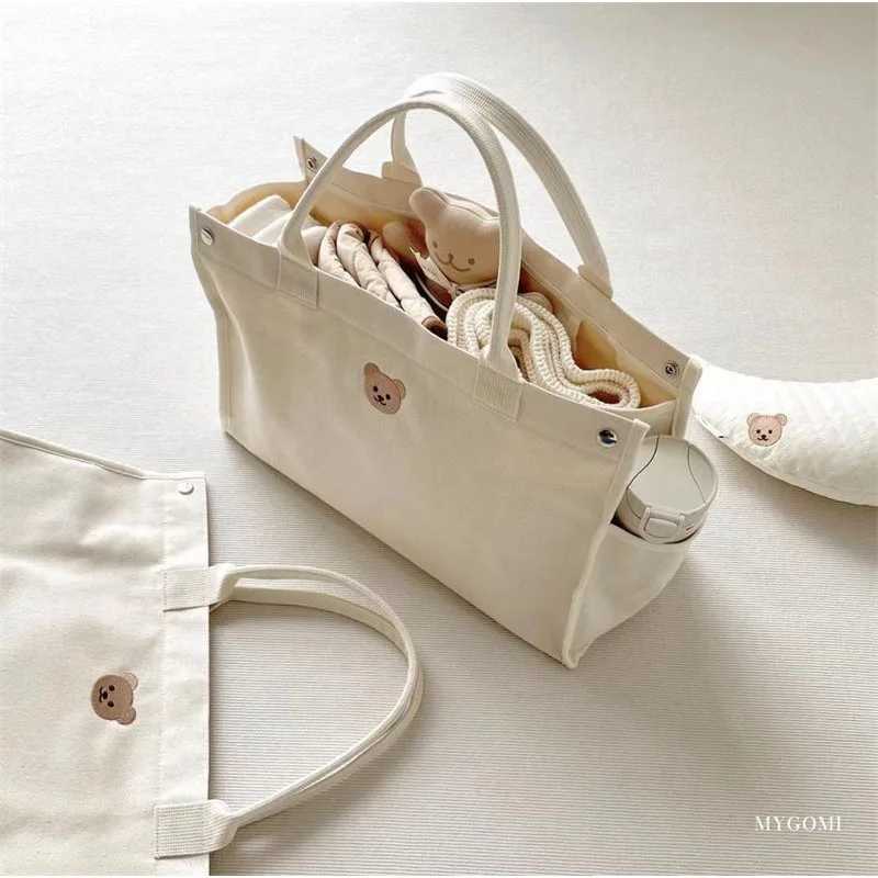 Canvas Mommy Bag Baby Nappy Bags for Newborn Diaper Organizer Pouch Babies Accessories Stroller Tote Bag Mom HandbagsC250326