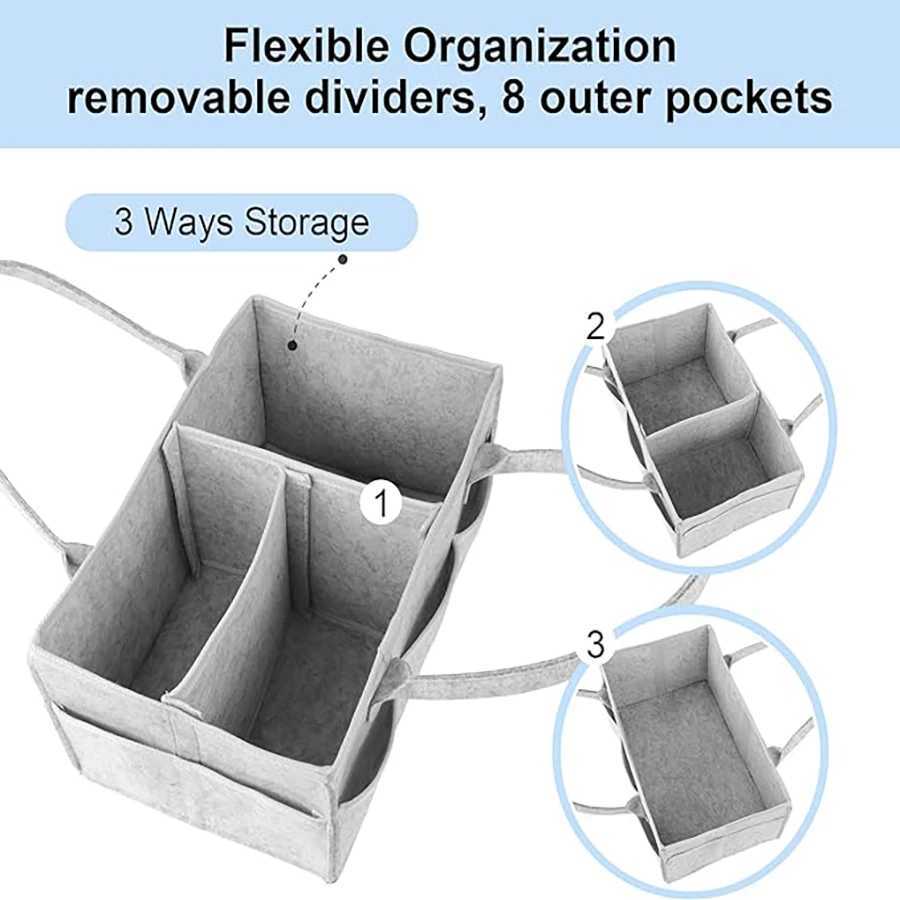 1Pc Diaper Organizer-Baby Felt Diaper Bag-Foldable Mommy Bag-Mother Baby Storage Bag-Neutral Baby Products For NewbornsC250326