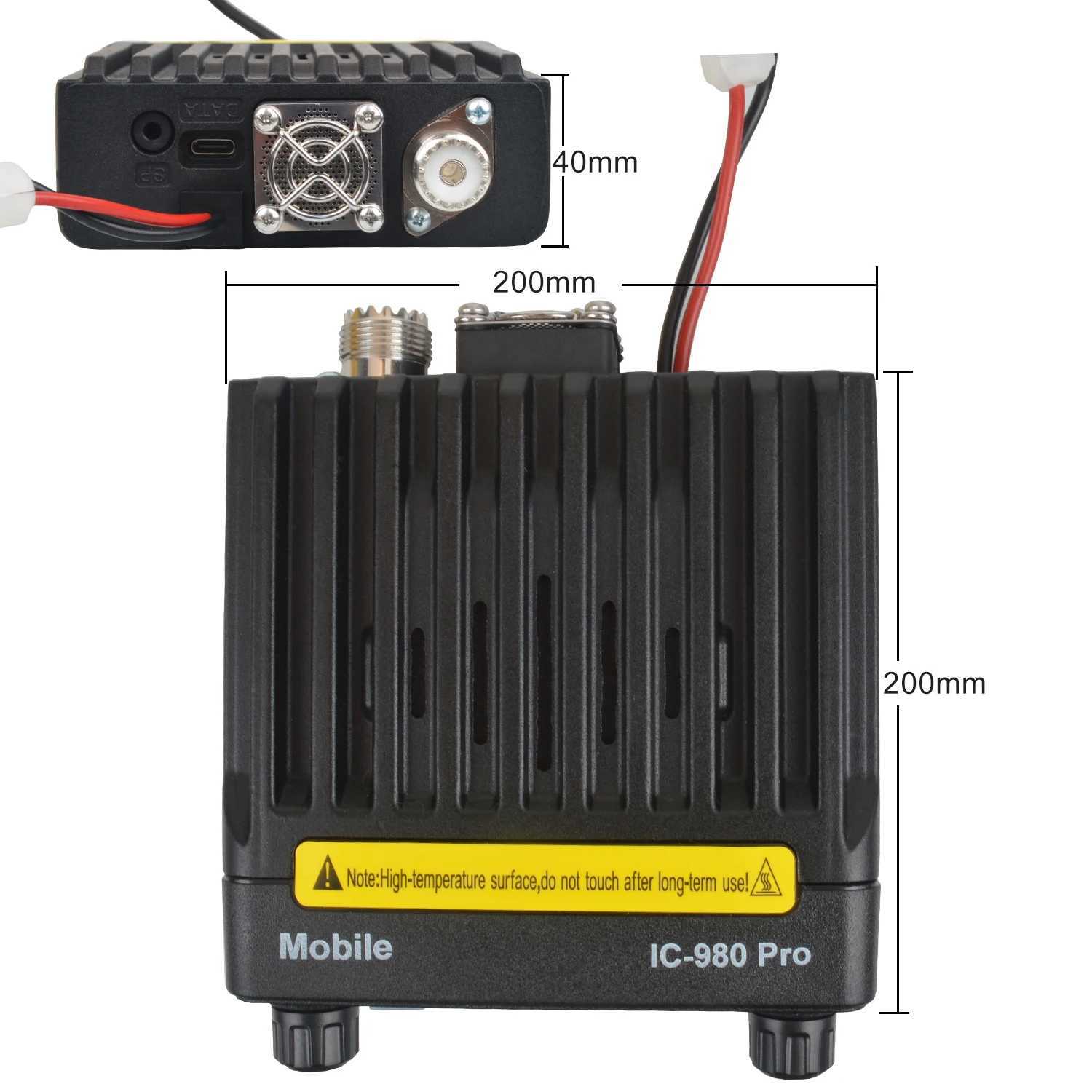 25W Dual Band VHF/UHF Interphone Walkie Talkie, AI Noise Reduction, FM Scrambler, Vox, Mini Mobile Radio IC-980 Pro dh5727163
