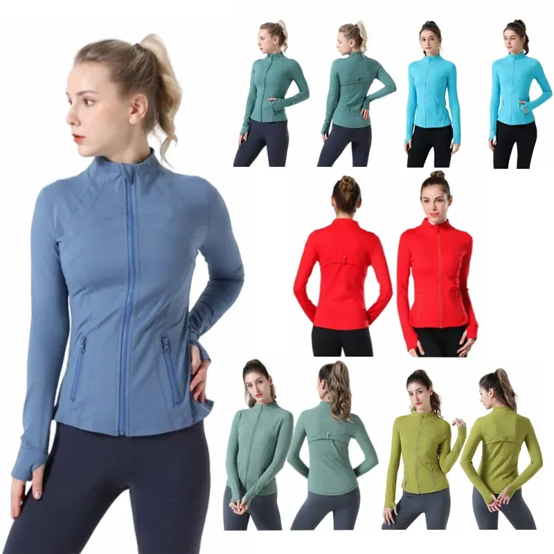 Yoga jacket womens define workout sports fitness quick drying sport jackets solid color jacket zipper jogging sports sportswear women jacket coat
