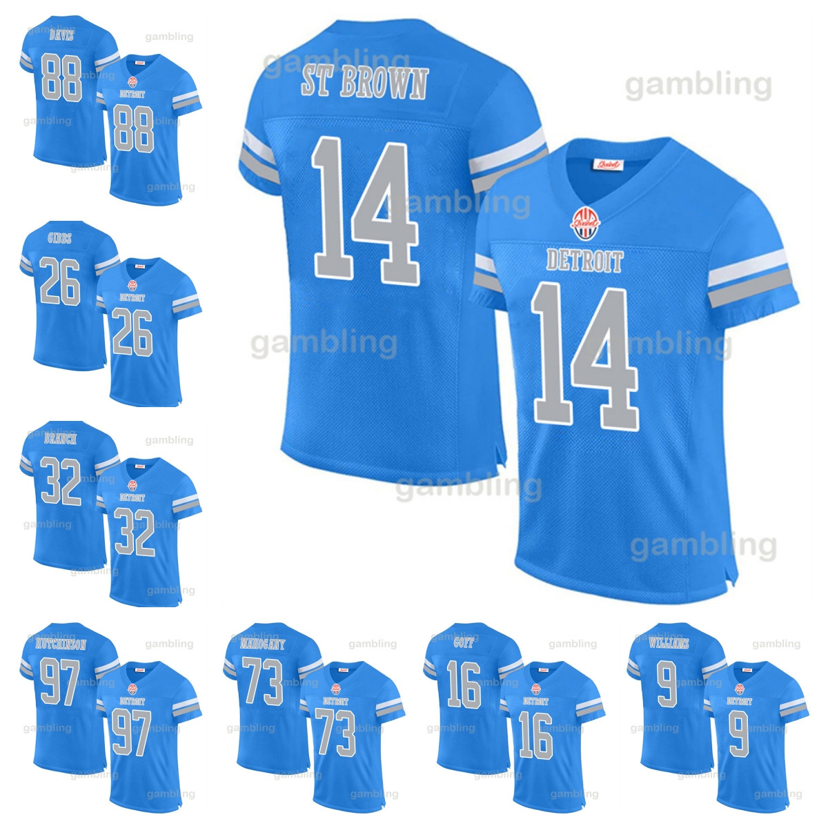 32 Andre Men/Youth/Women Custom 97Hutchin 70 Dan 88 T.J. 58 Penei 14 Amon-Ra shxinet All ed Name Any Number Football Jersey