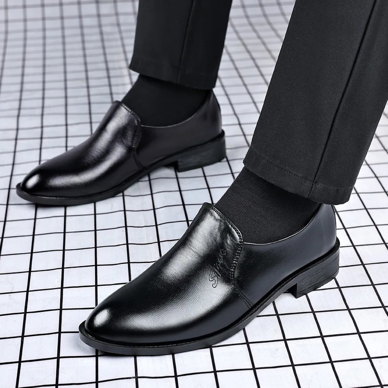 Mens formal leather elevator classic New mens casual social office adds wedding shoes 241022