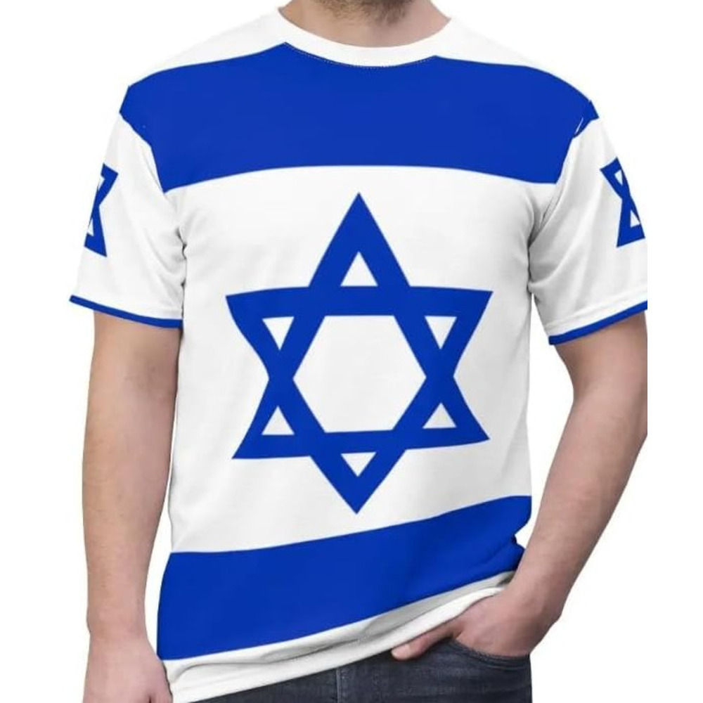 Mens T shirt Fashion Israel Flag 3D T Shirt for Men Fashion Hip Hop O-neck Short Sleeve Tops tee Casual tops summer clothes Fashion and leisure nice