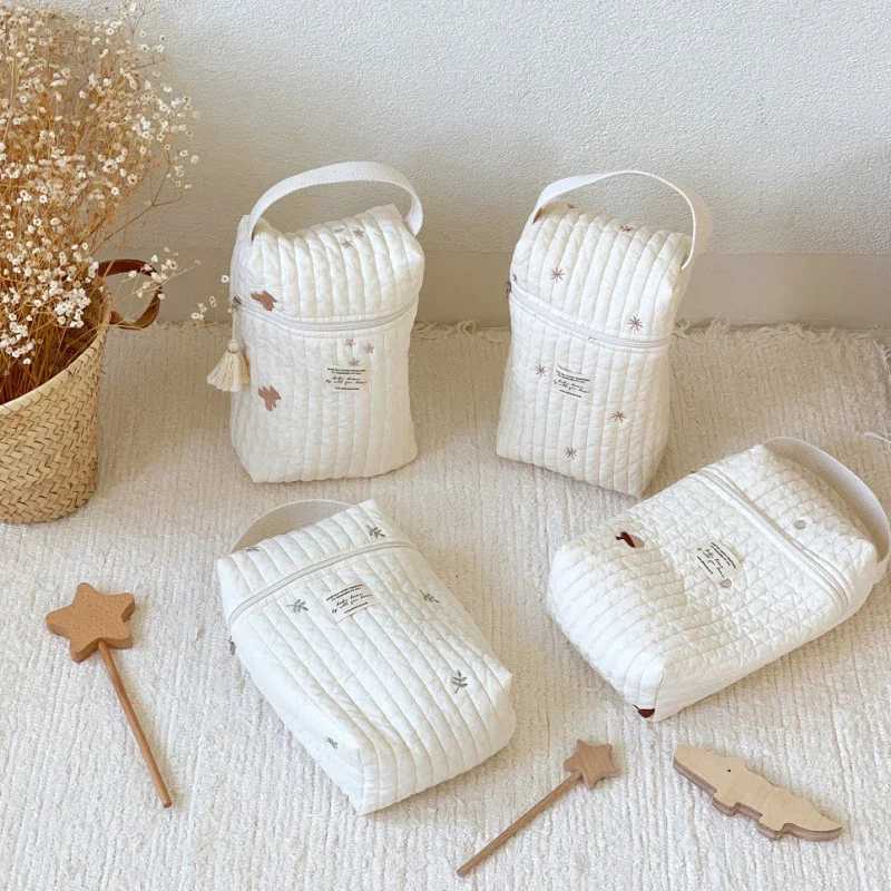 Embroidery Portable Nappy Mommy Bag Stroller Hanging Bag Zipper Diaper Wet Bag Baby Items Storage BagC250326