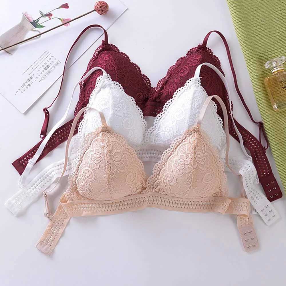 Womens Sexy Lace Underwear Thin Section Bra Backless Lingerie No Steel Ring Sling Strap Embroidery Hollow Tube Bralette TopsX241022