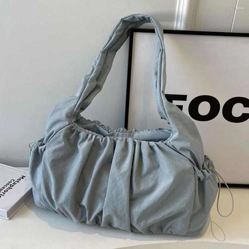 2025 NEW Drawstring Women Soft Armpit Bag Large Capacity Cloud Pleated Shoulder Chic Hobo Solid Color Multi-pockets For Outdoor Travel zhanyishengli