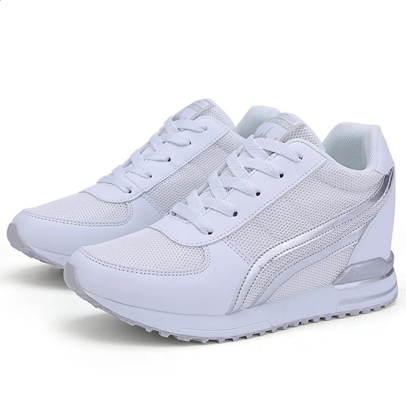 Womens Sneakers Elevator Shoes Height Increase shoes for women Hidden Heels 6cm breathable sports Invisible Heightening 241028