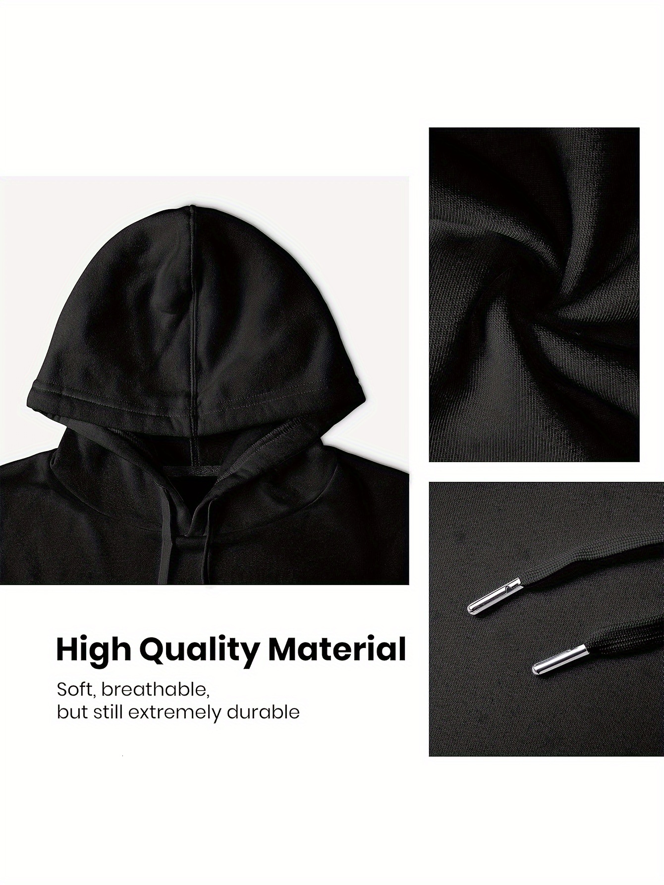 Custom Hoodies For Men, Custom Zip Up Hoodies Design Your Own Image/Text/Photo/Picture Front And Back Black