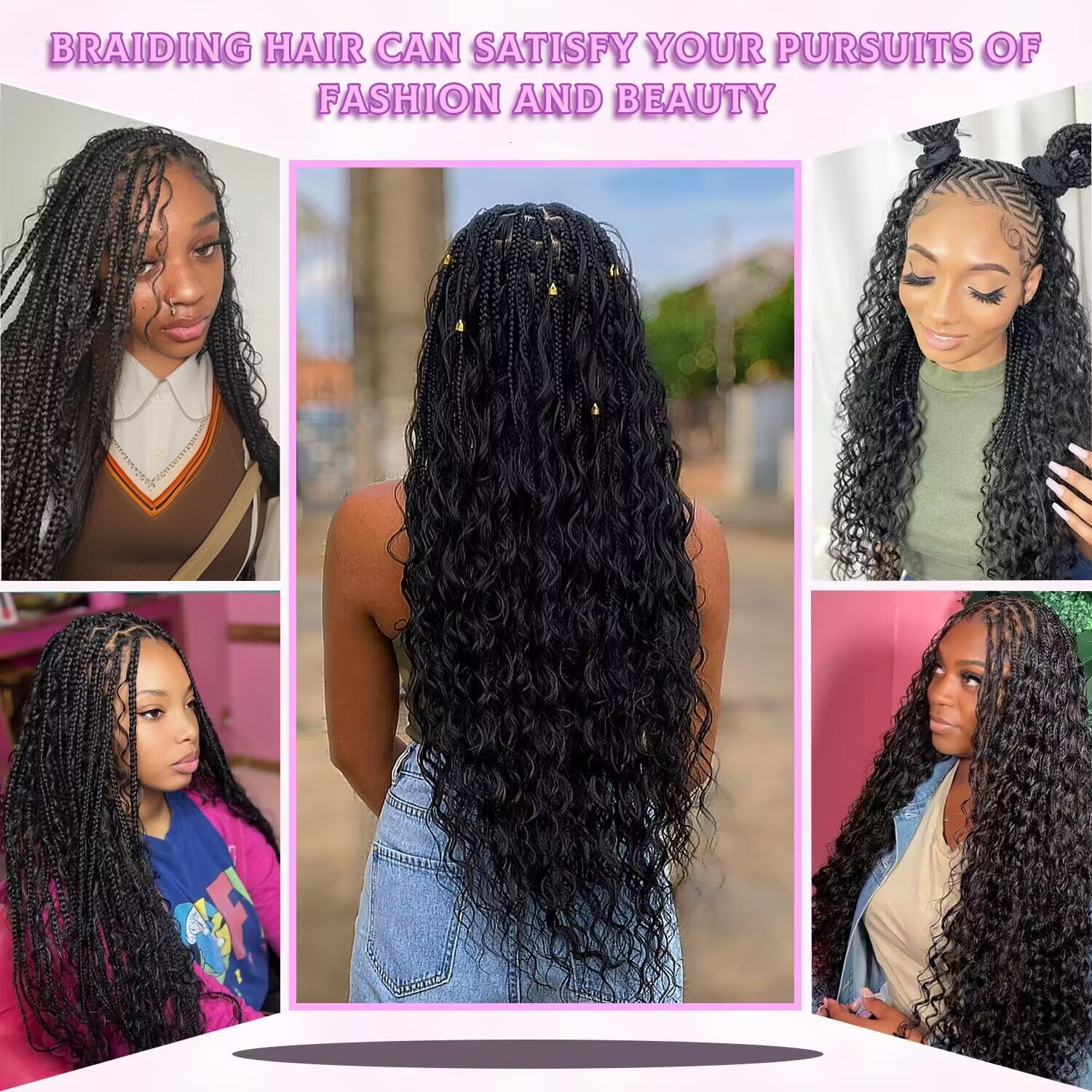 Deep Wave 100% Unprocessed No Weft 18 Inch Curly Bulk Human Hair For Braiding #1B