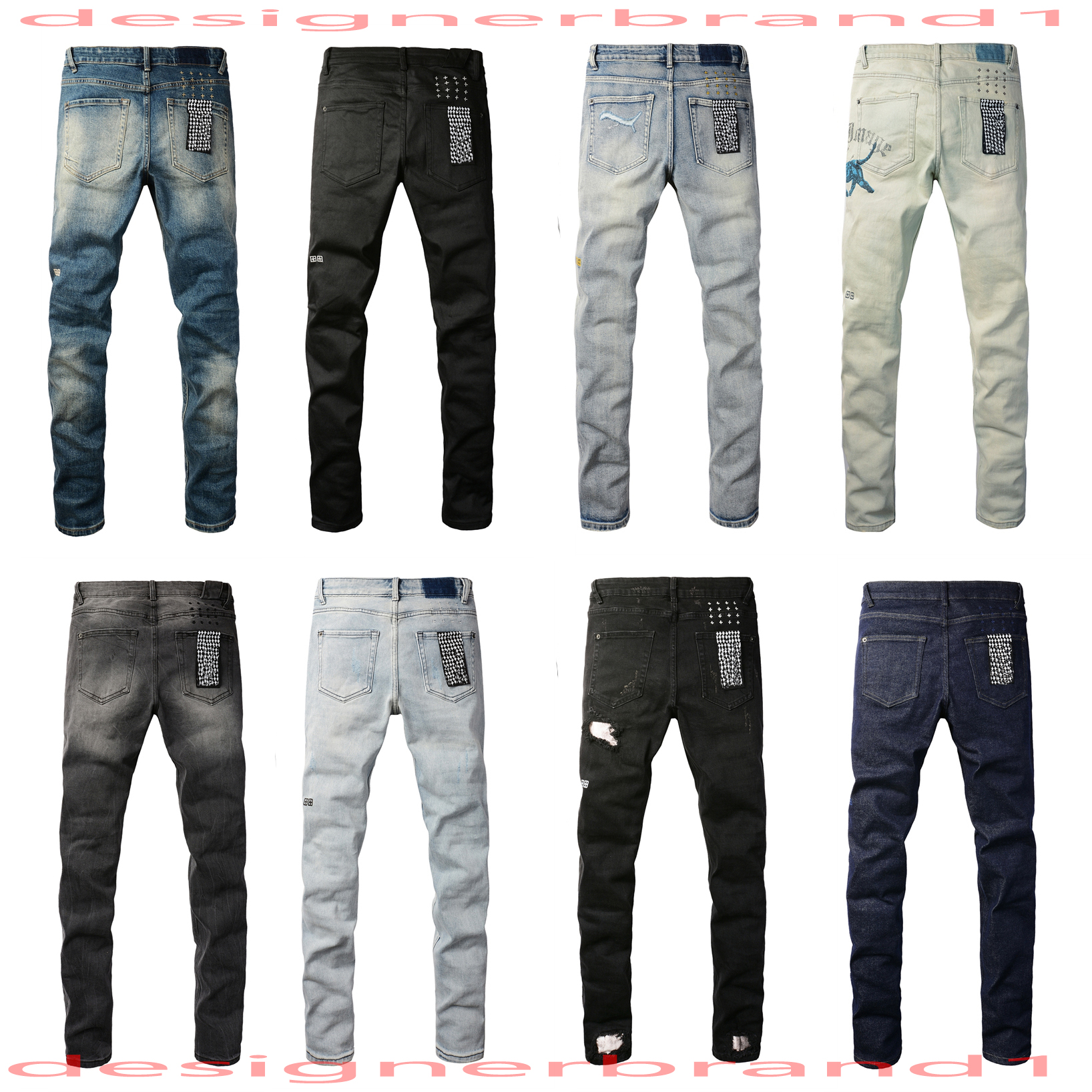 Kusbi Brand Designer for women and men Fashion Trend Mens Skinny Denim Pant Distressed Ripped Biker Black Jeans Slim Fit jeans Free s