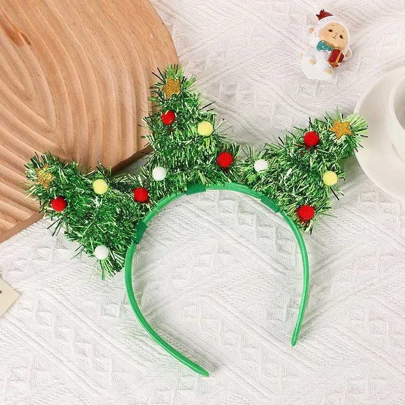 Christmas Tree Headwear Xmas Star Hair Ball Kids Headband Merry Christmas Decor Noel Natal Navidad Happy New Year 2025 Hair DecX241021