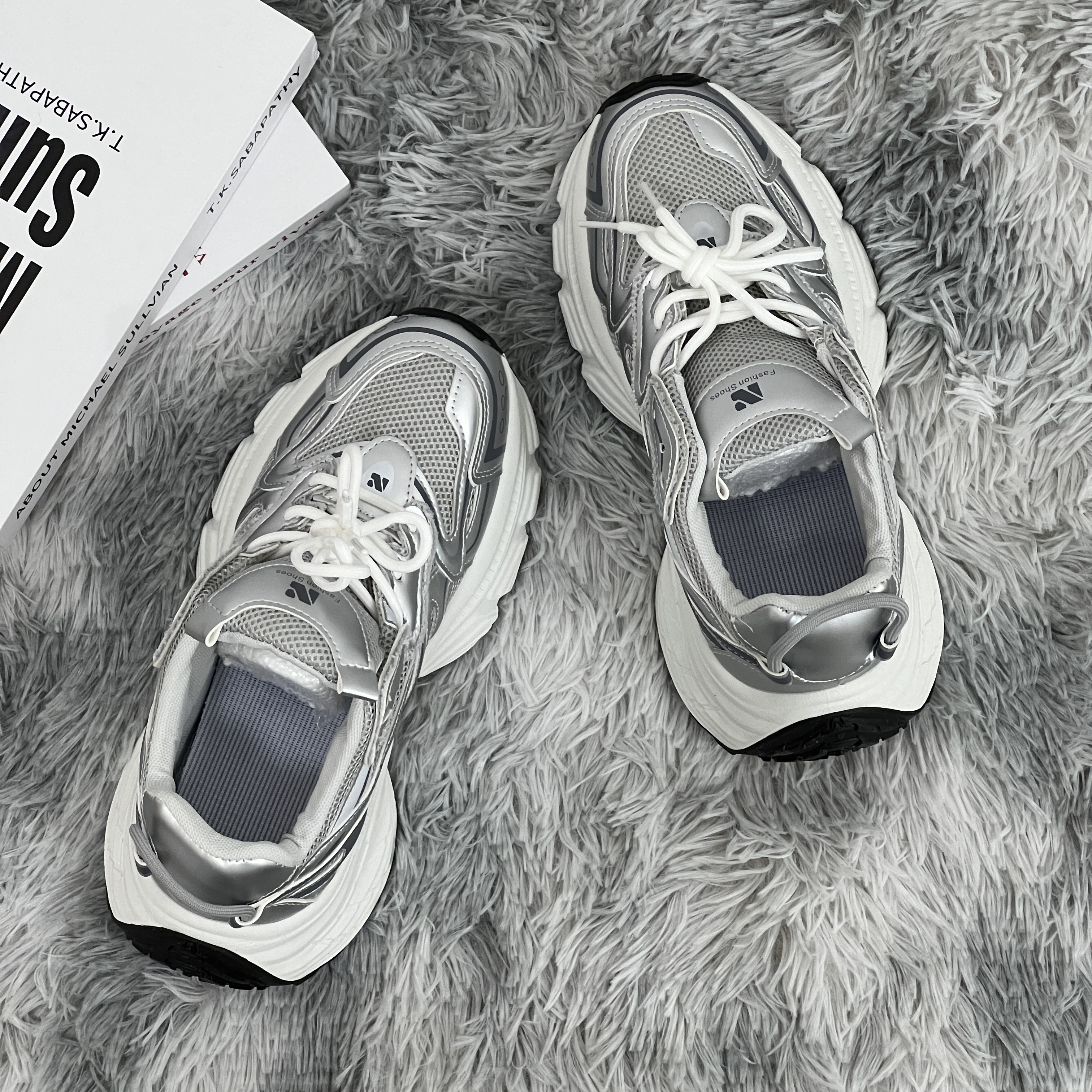 Daddy Female Ins Tide Outdoor Spring And Summer Thick Bottom Sneakers Mesh Designer Sier White Casual Shoes Size 35-40 With BOX