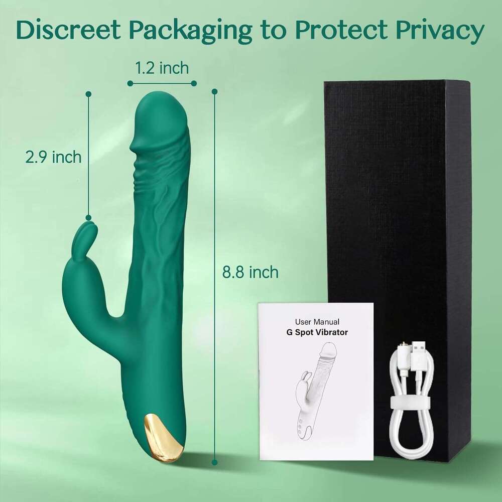 Rabbit Thrusting G Spot Vibrator Adult Sex Toys for Women, with Vibrating Ears, Dildo Vibrators Silicone Realistic Vibradores, with 5 Thrusting 10 Vib