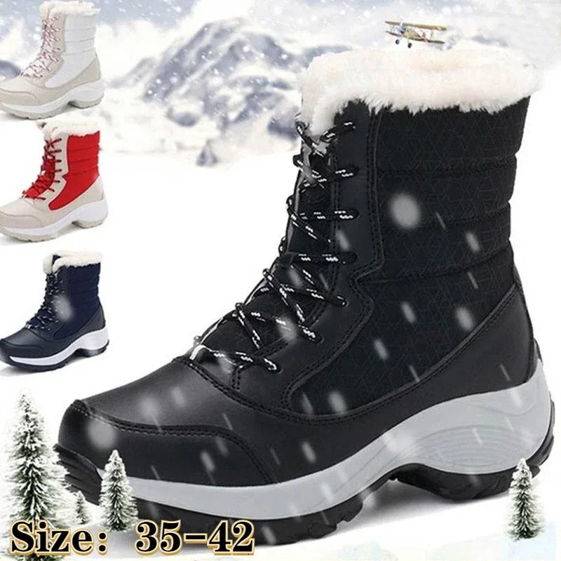 2025 new model New trend designer women s shoes for outdoor fashion waterproof height increasing wear resistant snow boots plush and warm winter