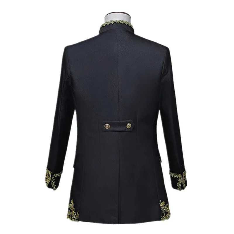 European Gold Vintage Tuxedo Mens Suit 3 Piece Black OperaStage Performance CostumeWhite Men Sets SMLXXL3XL4XL X250704