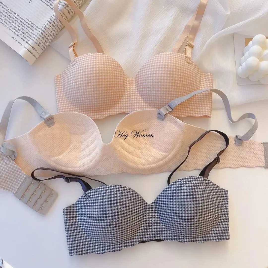 Seamless Bras for Women Ice Silk Simple Small Breasts Gather Thick Push Up Bralette No Steel Rings Lingerie Comfort UnderwearX2410