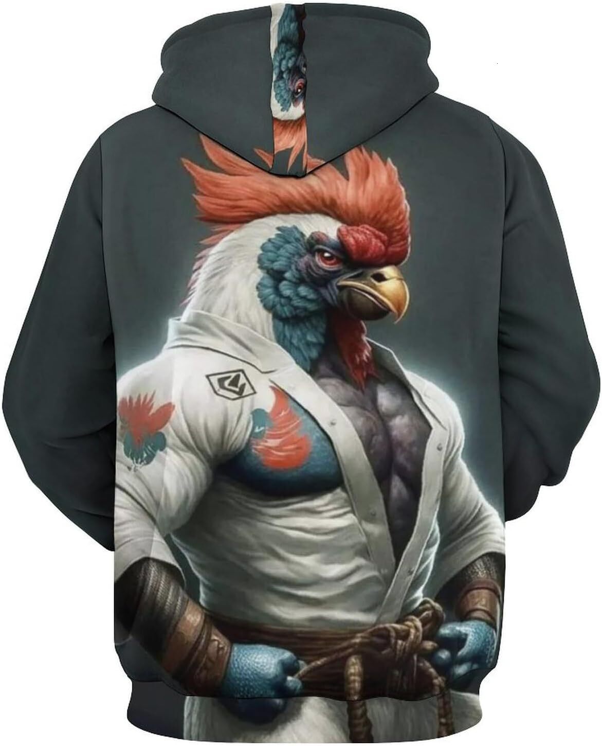 Hoodie for Mens Womens Mens Rooster Print Hoodies Hooded Sweatshirt with Pockets Winter Fall Pullover Graphic Hoodies sweatshirt Pullover Long Sleeve