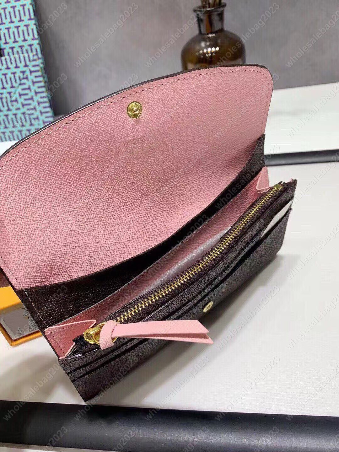 Wallets Long Purses Women Men Wallets button Bag Leather Black Luxury Wallet flower Purse Fashion Card Holders Designer Pocket With box