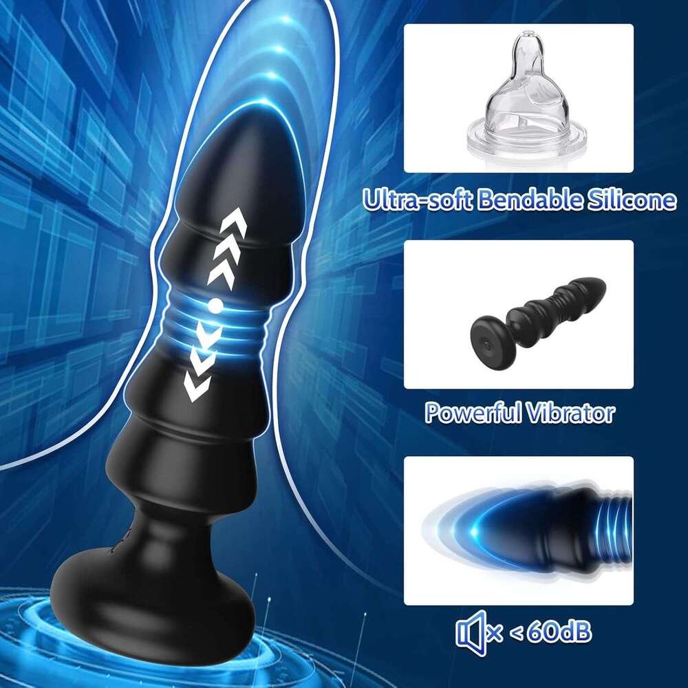 Thrusting Sex Toys Anal Plugs - Anal Toys Sex Toy Remote Control Vibrating Butt Plug G Spot Vibrator, Anal Beads with 5 Vibrating & Thrusting Prostate