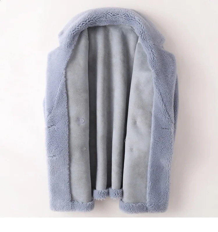 Real Fur Coat High Quality Australian Womens Natural Wool Coats Thick Warm Elegant Loose Large Size Long Outwear For Women 241021