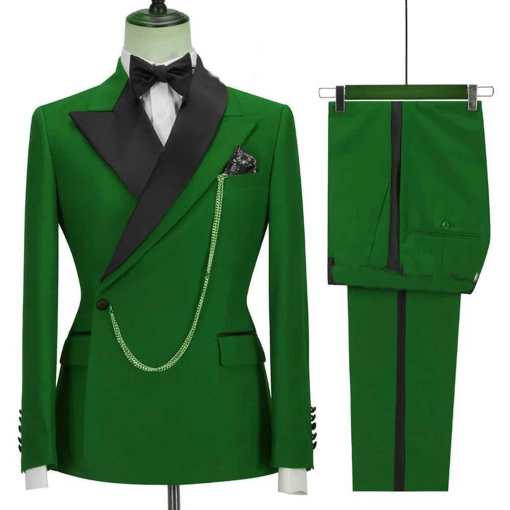 Latest Design Yellow Men Suits Peaked Lapel One Button Casual Slim Male Suit Business Wedding Groom Elegant 2 Piece Blazer Pants X250704