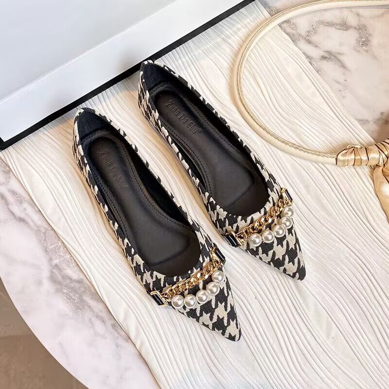 New Brand Veet Pumps d327e Women Designer Metal Crystal Buckle High Heels Houndstooth OL Ladies Work Shoes Femininos Bombas