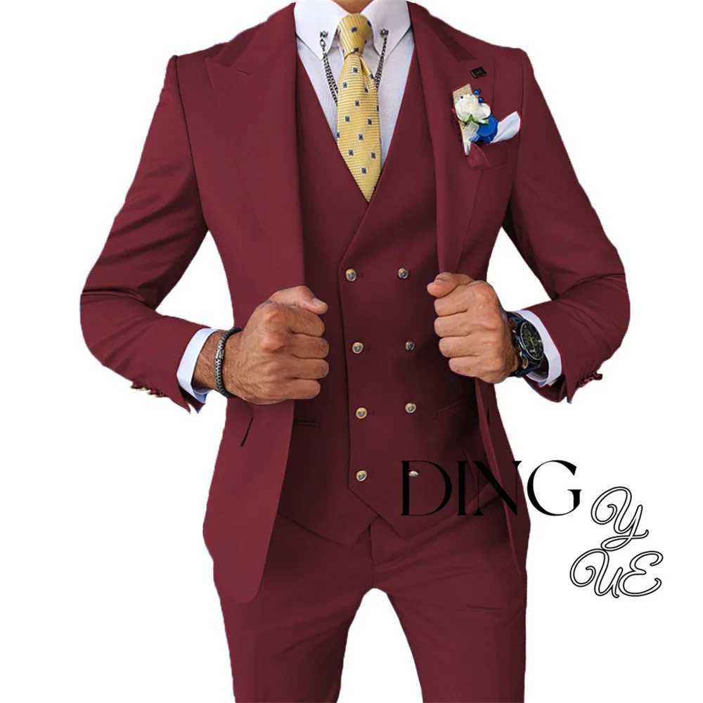 3-piece Suit for Men Wedding Ceremony Dress Party Evening Elegant Luxury Celebrity Mens Suits Slim Fit Mens Graoom Suit Set Man LX241022