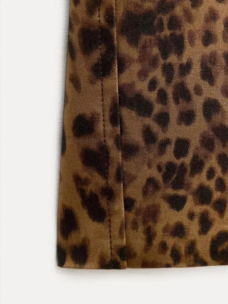 leopard print windproof animal print jacket for casual mid end loose retro autumn women 241021