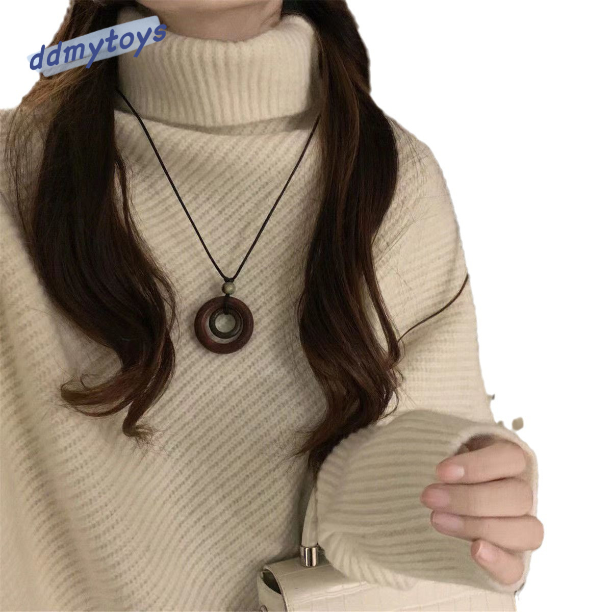 Ddmytoys Irregular High Neck In Autumn Winter New High End Soft And Sticky Top Korean Lazy Style Knitted Sweater For Women F1023#40