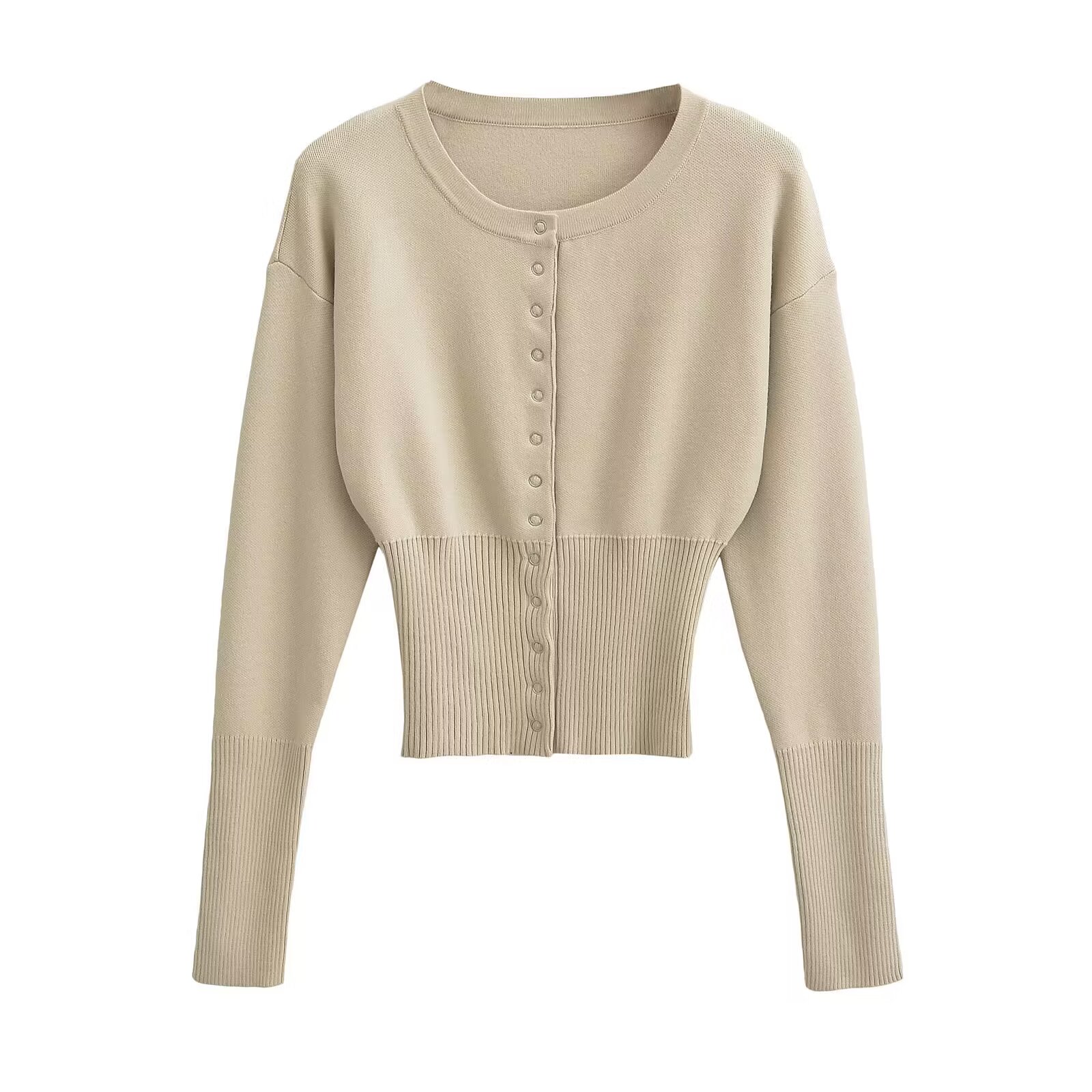 Women's Blouses Women Cardigan Sweaters Long Sleeve Open Front Button Down Crop Cardigans Slim Fitted Casual Knit Outwear