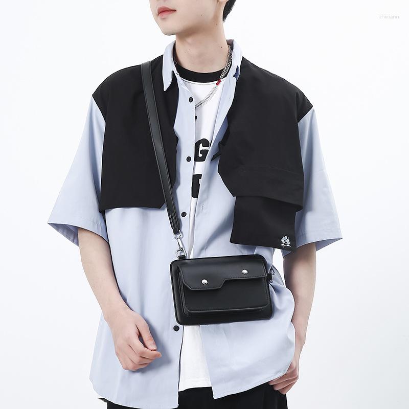 Bag Japanese Style Flap Crossbody Men's Instagram Brand Simple Personalized Casual Small Square Design Sense Couple's Shoulder a6d6