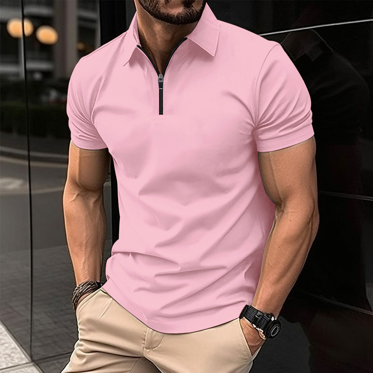 cotton tshirt for men High Quality Oversize Short Sleeve Tees t shirt Men's Polo Shirts Breathable Short Sleeve Business Tennis Golf Shirt for Bu