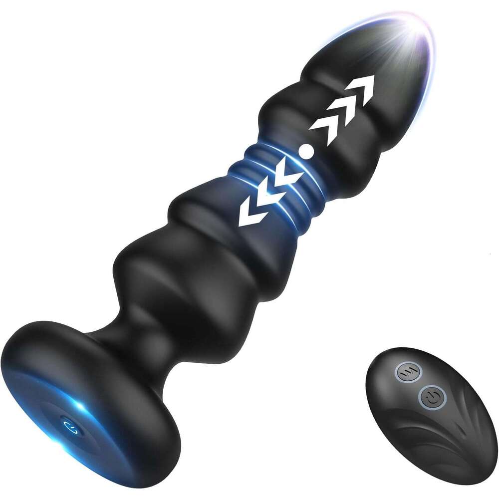 Thrusting Sex Toys Anal Plugs - Anal Toys Sex Toy Remote Control Vibrating Butt Plug G Spot Vibrator, Anal Beads with 5 Vibrating & Thrusting Prostate