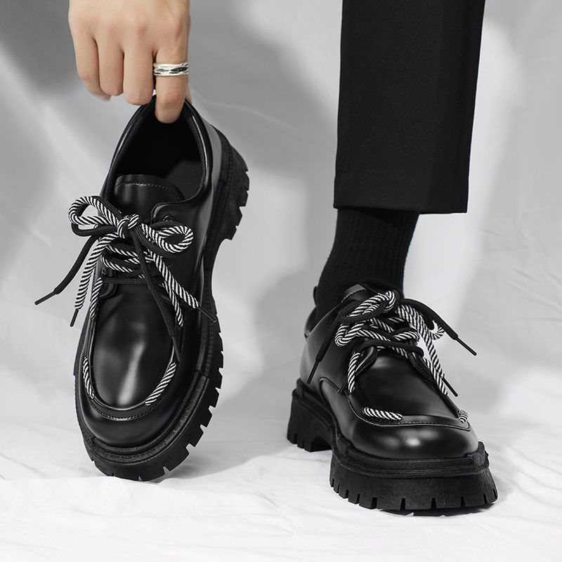 Men Dress Shoes Mens Le Fu Shoes New Spring British Business Dress Shoes Sports and Casual One Foot Kick Bean Trendy Shoes 241009