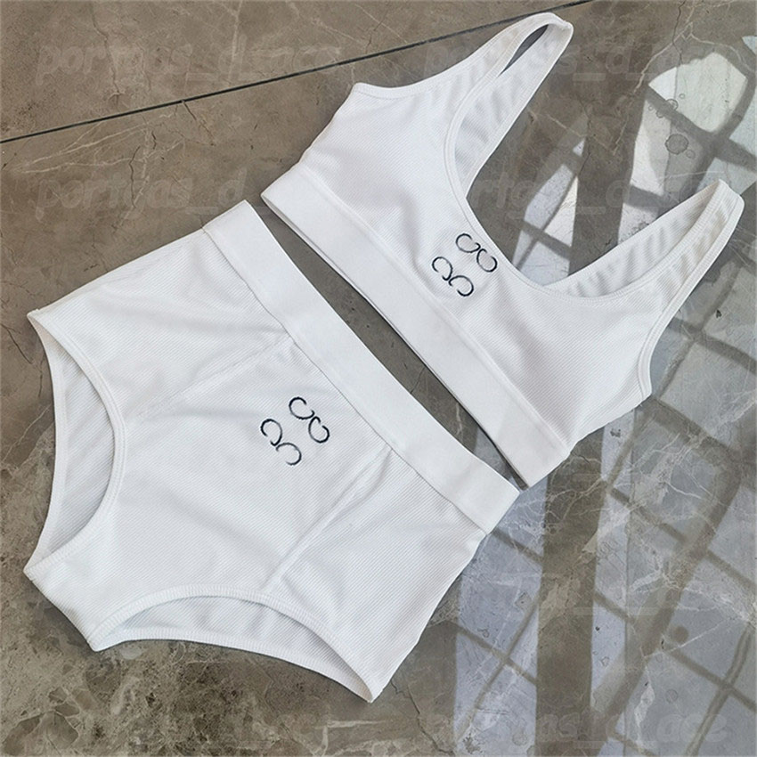 Sexy Women Tankinis Bikinis Tankinis Swimwear Letters Luxury Beach Bra Shorts Set Padded Push Up Tank Briefs Black White Swimsuit Split Bathing Suit