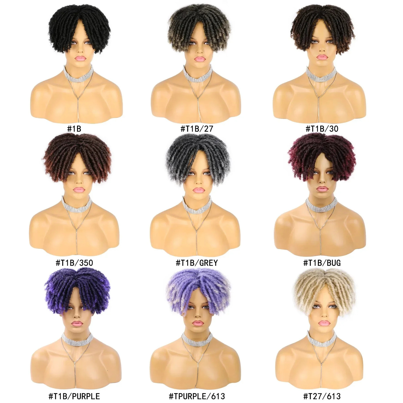 6 Inch Dreadlocks Synthetic Hair Topper Guleless Wig Toupee Headband Gradient Conical Clips in Hairpiece for Men Women 241102