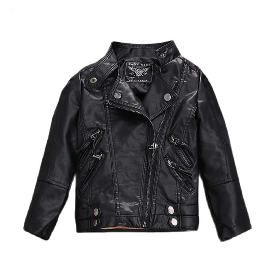 Childrens Outerwear Girl Jacket Spring Autumn Winter PU Leather Boys Coat Collar Overwear Clothes 10-11-12-13-14 Years 241022