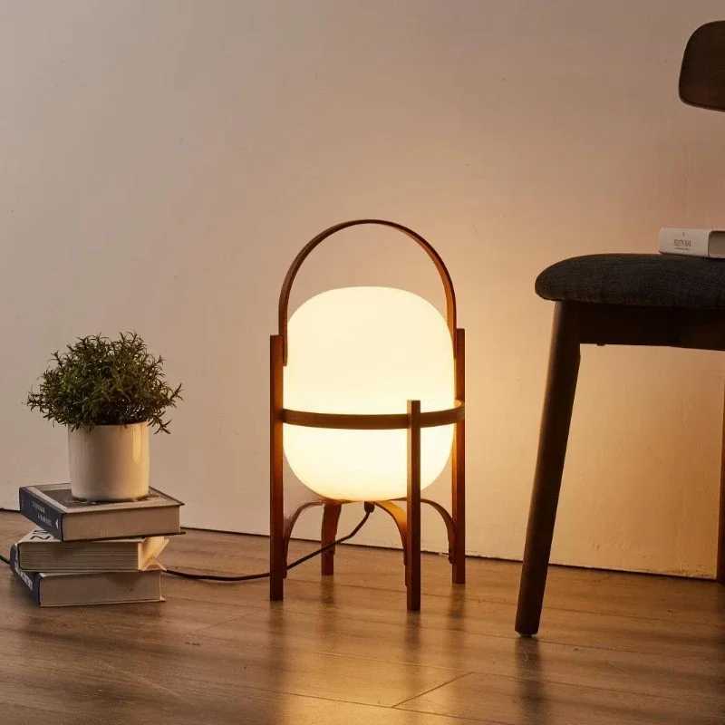 Nordic Designer Zen Wood LED Desk Lamp Modern Glass Research Bedside Table Lamp Living Room Decorative Lighting Fixtures X241021