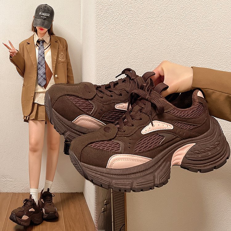 Women's New Versatile Retro Thick Soled Height Increasing Sports Leisure Shoes
