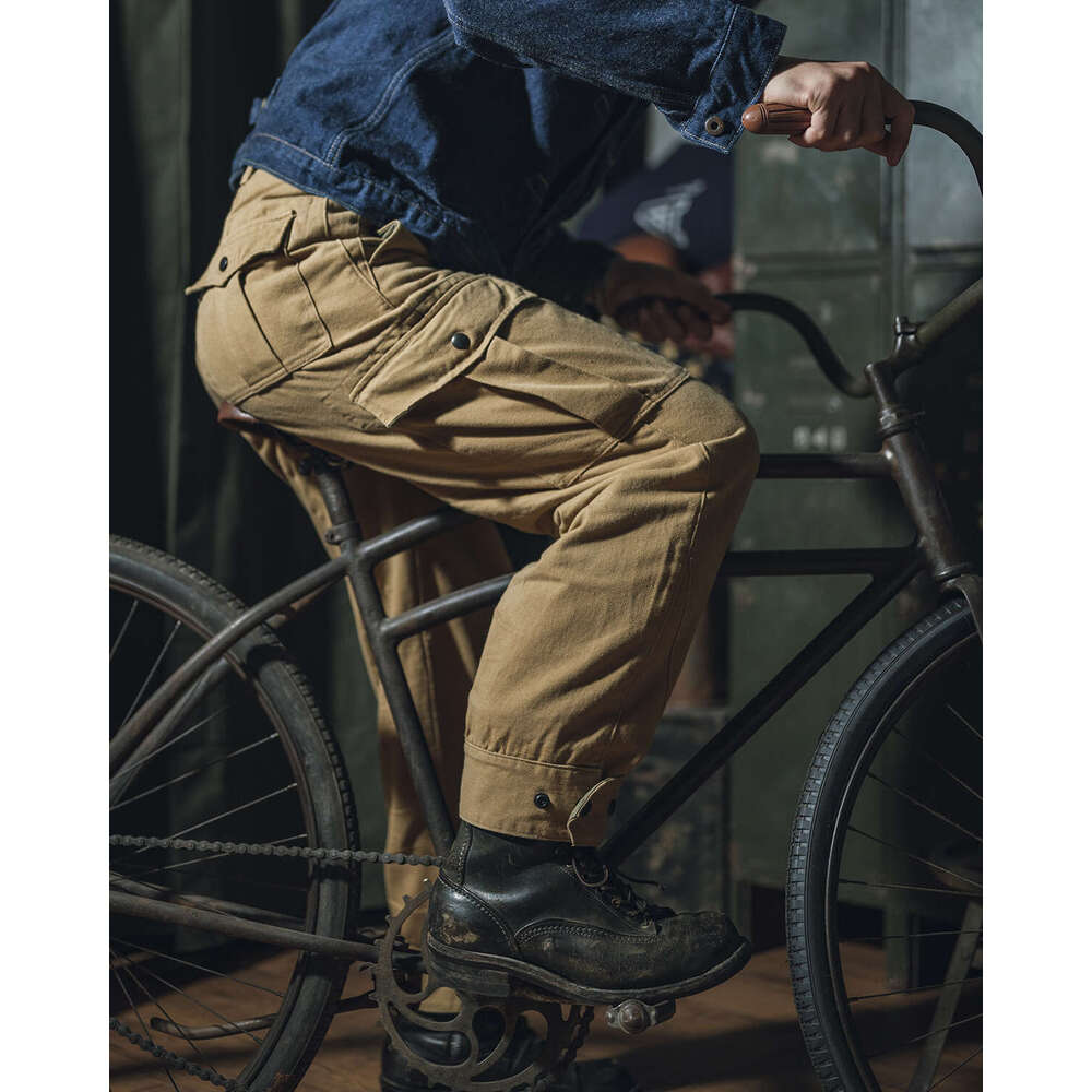 Non Stock Belgian M64 Mod Pants Khaki Men High Rise Motorcycle Cargo Trousers