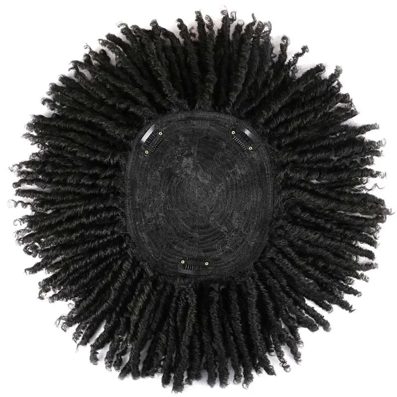 6 Inch Dreadlocks Synthetic Hair Topper Guleless Wig Toupee Headband Gradient Conical Clips in Hairpiece for Men Women 241102