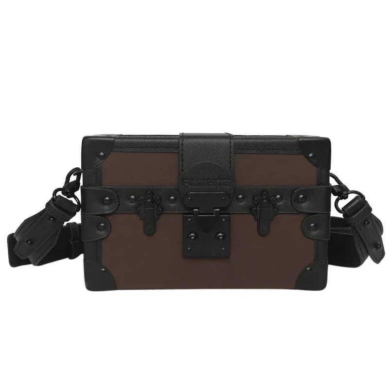 Fashionable unisex cross shaped niche box fashionable small square classic selg messenger bag for men 241022 8074