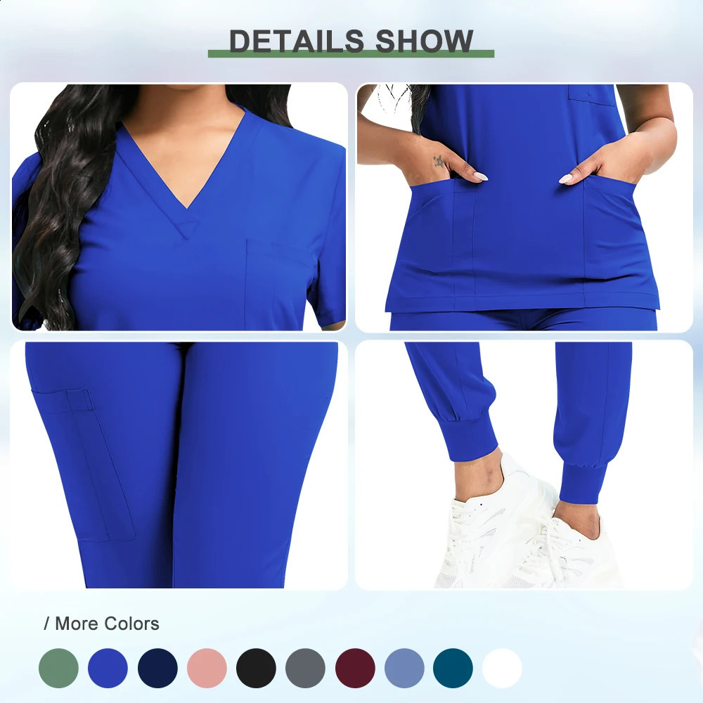 Scrub Beauty SPA Uniform Pet Clinic Store Veterinary Dentistry Work Clothes Set Highquality Nurse Unisex 241017