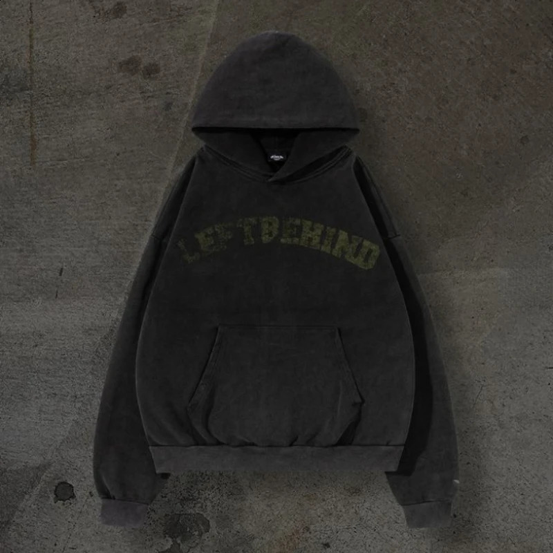 Autumn Winter Loose Couple Sweatshirt Men Women American Retro Washed Do Old Pullover Hoodie Street Gang Handsome Tops 241021