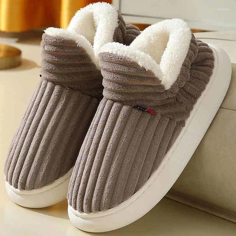 Slippers Warm Furry House Women Men Winter Fashion Comfort Plush Home Indoor Outdoor Soft Thick Sole Cotton Shoes