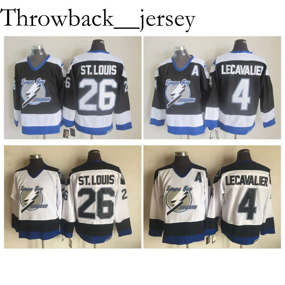 Th8 SJ Vintage TAMPA BAY 26 Martin St. 4 Vincent Lecavalier LIGHING Hockey Jerseys Mens Black White Ed Jersey M-XXXL