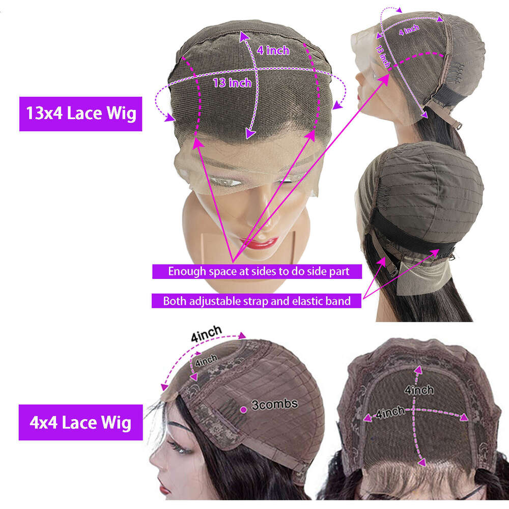 13x4 Transparent Lace Frontal 100% Human Hair Wigs Brazilian Remy Bone Straight Short Bob Wig For Women